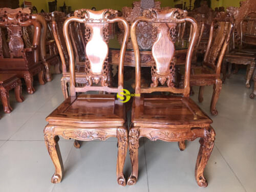 Bộ bàn ghế phòng ăn gỗ cẩm lai cao cấp BBA4258B