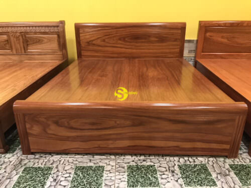 Giường ngủ cẩm lai trơn 1m8 giá rẻ GCL002