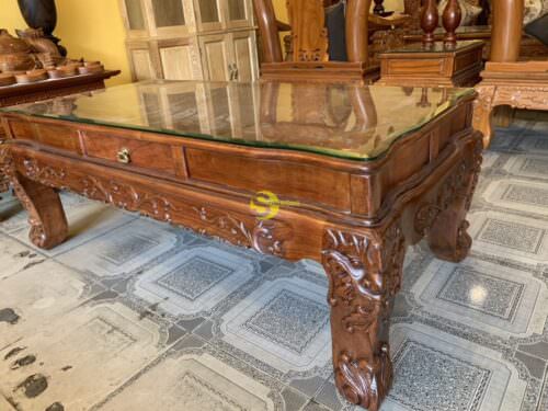 Bộ bàn ghế hương đá chạm đào đẹp vai cong cổ điển 6 món tay 12 BBG3610 - Hình ảnh 19