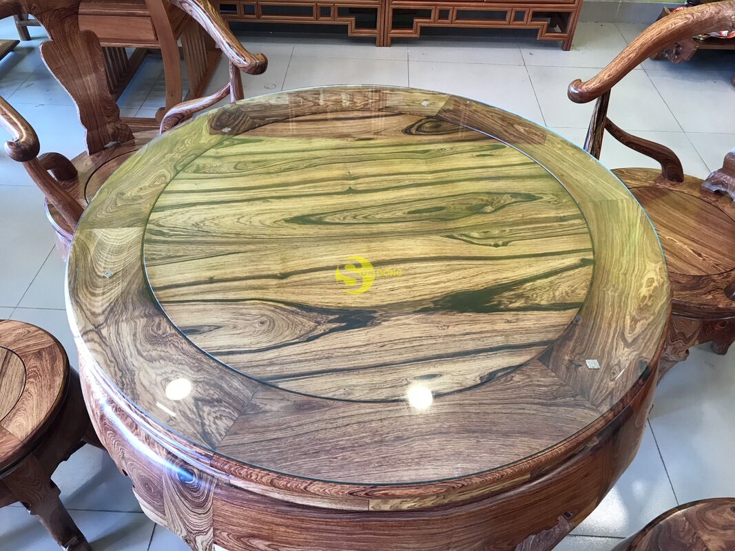 Bộ bàn ghế móc thúng tròn gỗ cẩm lai 7 món BBG234 (Ảnh 11)
