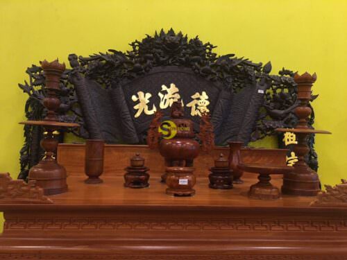 Bộ Lư hương gỗ hương chơn 60 LH01 - Ảnh 5