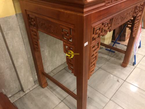 Bàn thờ gõ đỏ chạm hoa sen 1.34M SD103 - Hình ảnh 5