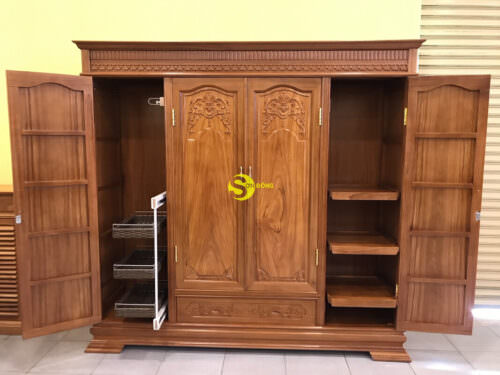 Tủ quần áo gõ đỏ TQA250