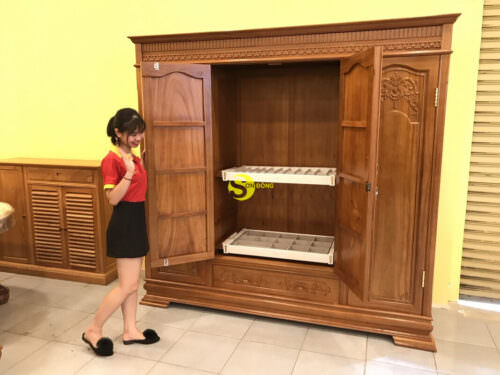 Tủ quần áo gõ đỏ TQA250