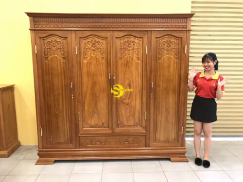 Tủ quần áo gõ đỏ TQA250
