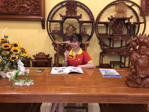 Bộ bàn ghế làm việc khổng minh gỗ gõ đỏ 1.76M BLV10 - Hình ảnh 13