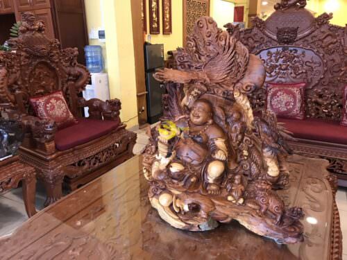 Di lạc tứ linh gỗ hương Việt ViP 95cm DLTL161 - Hình ảnh 7