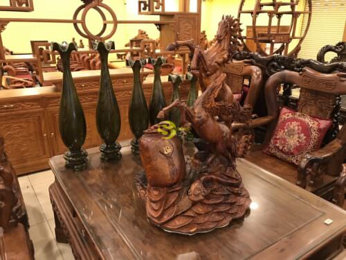 Tượng song mã phi thiên gỗ hương Việt TN101 - Ảnh 4