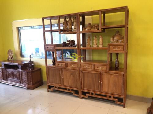 Tủ trang trí vuông gỗ gõ đỏ 2.m x 2m TTT201 - Hình ảnh 5