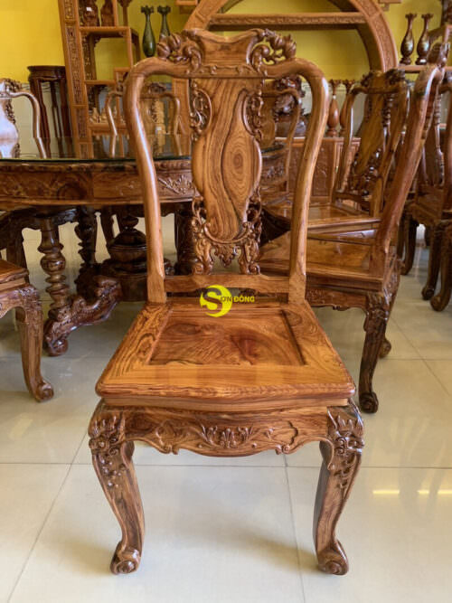Bộ bàn ghế tròn cẩm lai sơn ta BBA4258T1