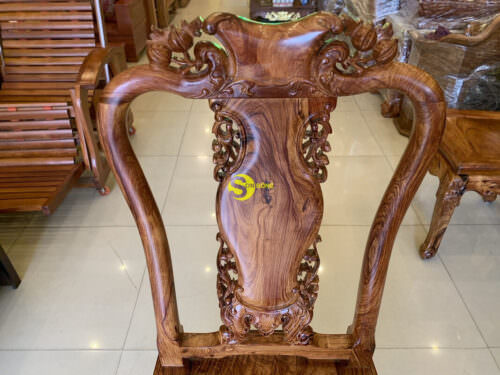Bộ bàn ghế tròn cẩm lai sơn ta BBA4258T1
