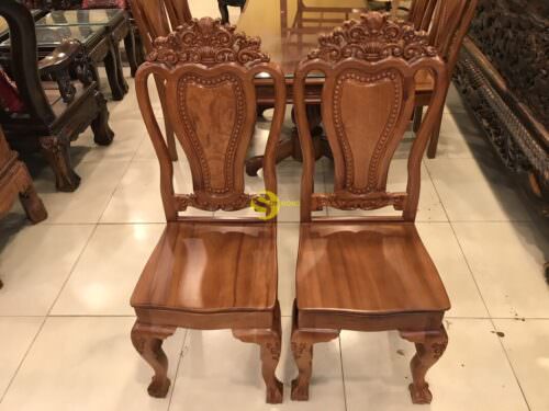 Bộ bàn ăn căm xe 6 ghế hoa lá tây bàn vuông BBA1166V - Ảnh 5
