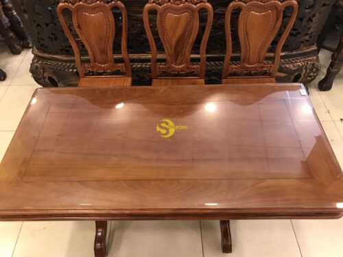Bộ bàn ăn căm xe 6 ghế hoa lá tây bàn vuông BBA1166V - Ảnh 4