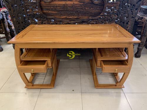 Bộ bàn ghế làm việc khổng minh gỗ gõ đỏ 1.53m BLV09 - Hình ảnh 9