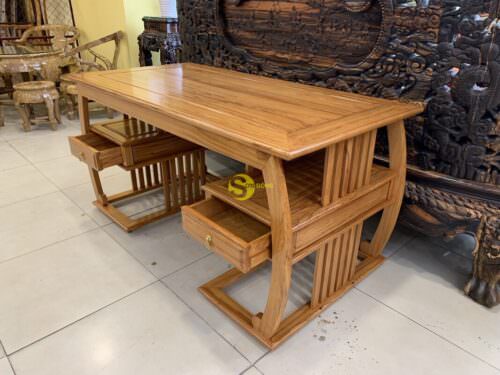 Bộ bàn ghế làm việc khổng minh gỗ gõ đỏ 1.53m BLV09 - Hình ảnh 6