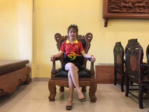 Ghế làm việc tựa hoa tây cổ điển, bọc da GGD061 - Hình ảnh 12