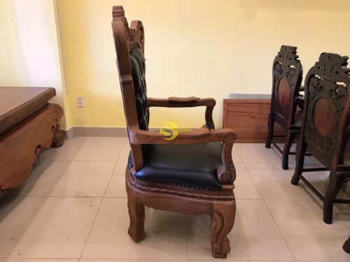 Ghế làm việc tựa hoa tây cổ điển, bọc da GGD061 - Hình ảnh 5