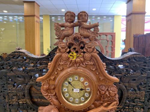 Đồng hồ gỗ hương đá cô gái DH25 - Ảnh 5
