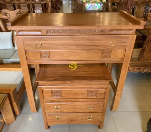 Bộ bàn thờ tủ nhang chung cư gõ đỏ 1.27m SD202 - Hình ảnh 5