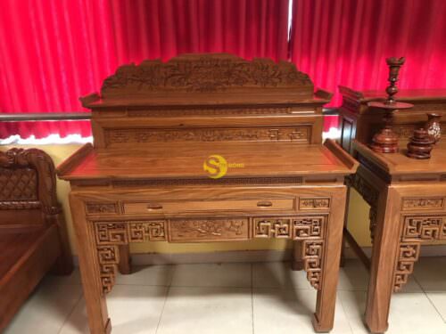 Bàn thờ chung cư nhị cấp hoa sen 1.53m SD535 - Hình ảnh 6