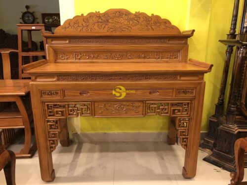 Bàn thờ chung cư nhị cấp hoa sen 1.27m SD536 - Ảnh 4