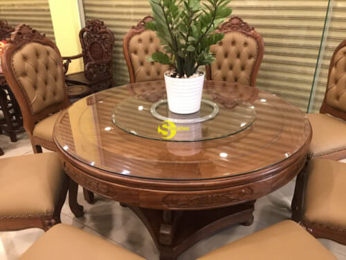 Bộ bàn ghế cổ điển gỗ gõ đỏ bọc nêm BBA2348T