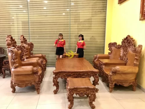 Bộ sofa hoàng gia cổ điển 6 món tựa liền VIP BBG3533