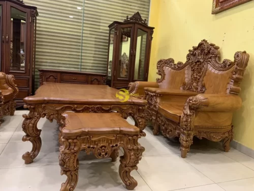 Bộ sofa hoàng gia cổ điển 6 món tựa liền VIP BBG3533