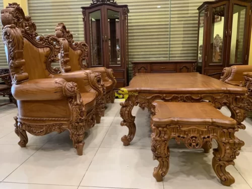 Bộ sofa hoàng gia cổ điển 6 món tựa liền VIP BBG3533