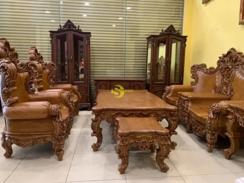 Bộ sofa hoàng gia cổ điển 6 món tựa liền VIP BBG3533