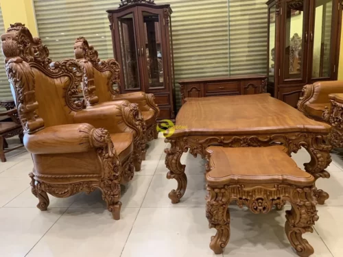 Bộ sofa hoàng gia cổ điển 6 món tựa liền VIP BBG3533