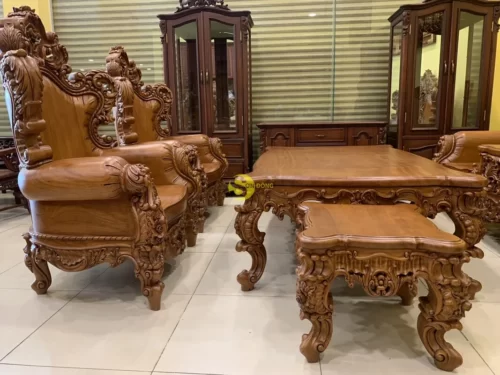 Bộ sofa hoàng gia cổ điển 6 món tựa liền VIP BBG3533