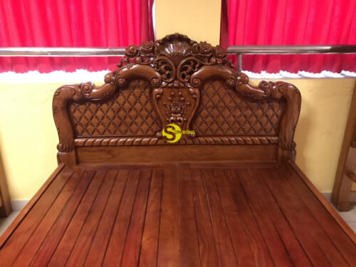 Giường ngủ cổ điển hoa lá tây GN118A