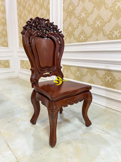 Bộ bàn ăn gỗ gõ đỏ cổ điển phong cách hoàng gia BBA121