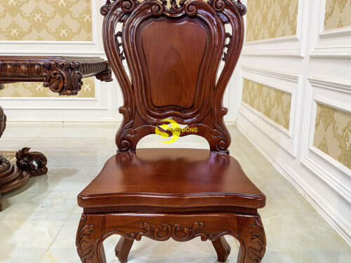 Bộ bàn ăn gỗ gõ đỏ cổ điển phong cách hoàng gia BBA121