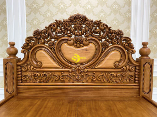 Giường Ngủ Gỗ Gõ Đỏ Hoàng Gia Siêu VIP GN061