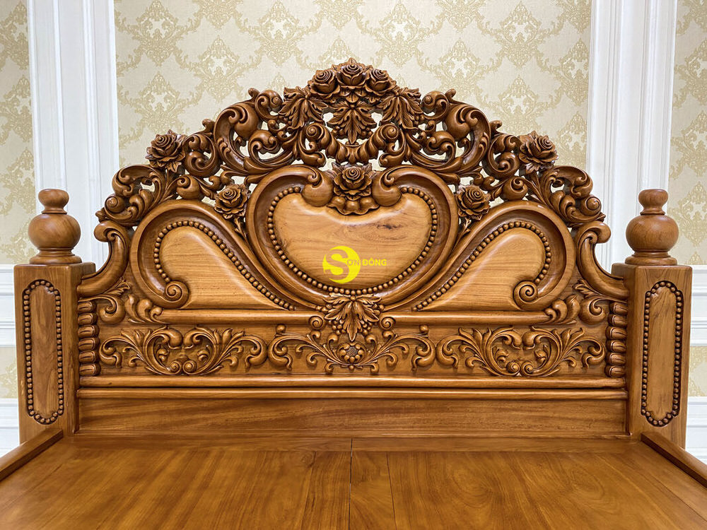 Giường Ngủ Gỗ Gõ Đỏ Hoàng Gia Siêu VIP 1.8m x 2m GN061 24 Giường Ngủ Gỗ Gõ Đỏ Hoàng Gia Siêu VIP GN061