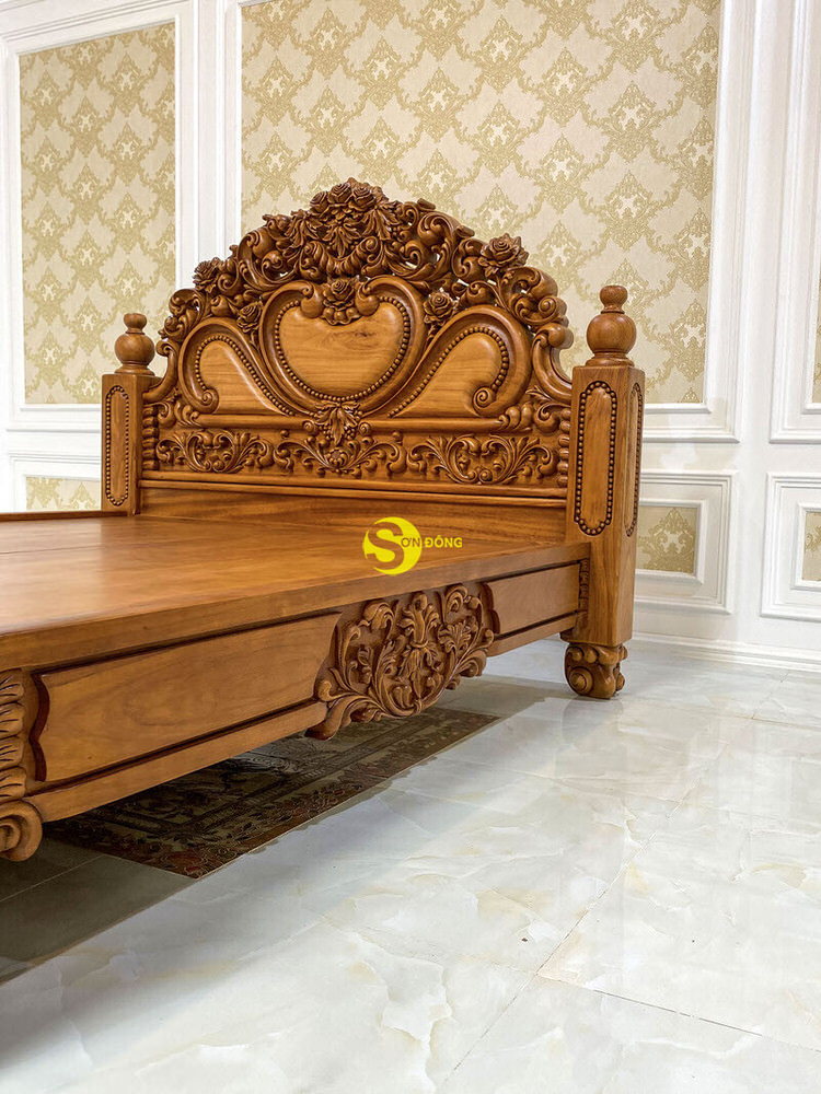 Giường Ngủ Gỗ Gõ Đỏ Hoàng Gia Siêu VIP 1.8m x 2m GN061 22 Giường Ngủ Gỗ Gõ Đỏ Hoàng Gia Siêu VIP 1.8m x 2m GN061