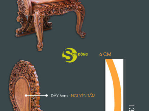 Ghế ăn hoàng gia Louis gỗ gõ đỏ GA088A