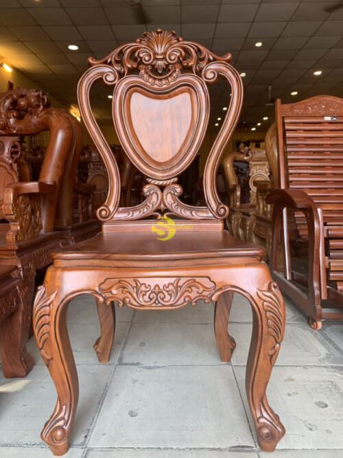 Ghế ăn hoàng gia luois tựa tim gõ đỏ GA39 - Ảnh 2