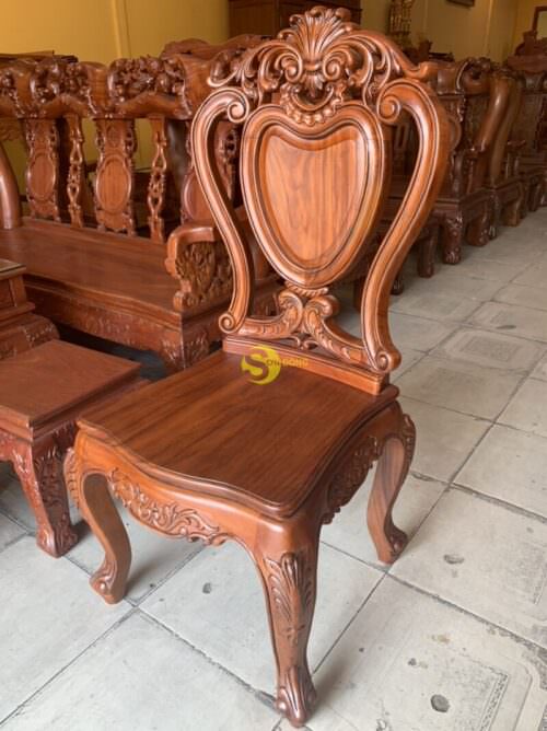 Ghế ăn hoàng gia luois tựa tim gõ đỏ GA39 - Ảnh 3