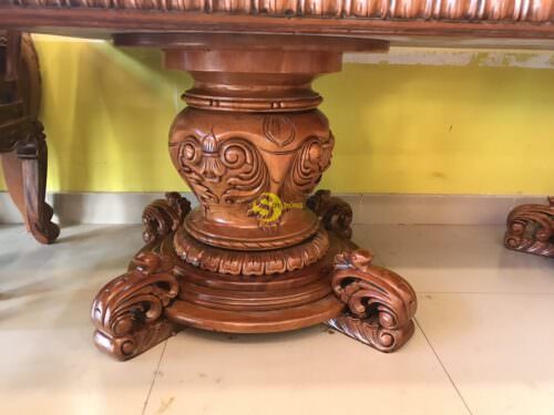 Mặt bàn ăn cổ điển gõ đỏ nguyên khối MBA11SD - Hình ảnh 6