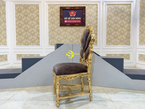 Ghế ăn cổ điển Louis Fidia dát vàng cao cấp GA086D1