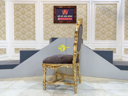 Ghế ăn cổ điển Louis Fidia dát vàng cao cấp GA086D1