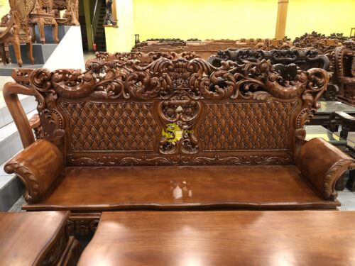 Bàn Ghế Gỗ Gõ Đỏ Hoàng Gia Tay Cong 5 Món BBG077 Cực Chất - Hình ảnh 4