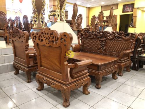 Bàn Ghế Gỗ Gõ Đỏ Hoàng Gia Tay Cong 5 Món BBG077 Cực Chất - Hình ảnh 9
