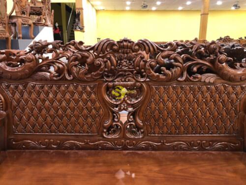 Bàn Ghế Gỗ Gõ Đỏ Hoàng Gia Tay Cong 5 Món BBG077 Cực Chất - Hình ảnh 2