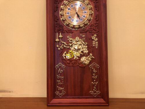 Đốc lịch đồng hồ gỗ hương di lặc hoan hỉ 81*41 - DLD002 - Hình ảnh 4