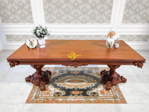 Bàn ăn hoàng gia Louis Filda nguyên tấm BA029