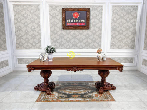 Bàn ăn hoàng gia Louis Filda nguyên tấm BA029